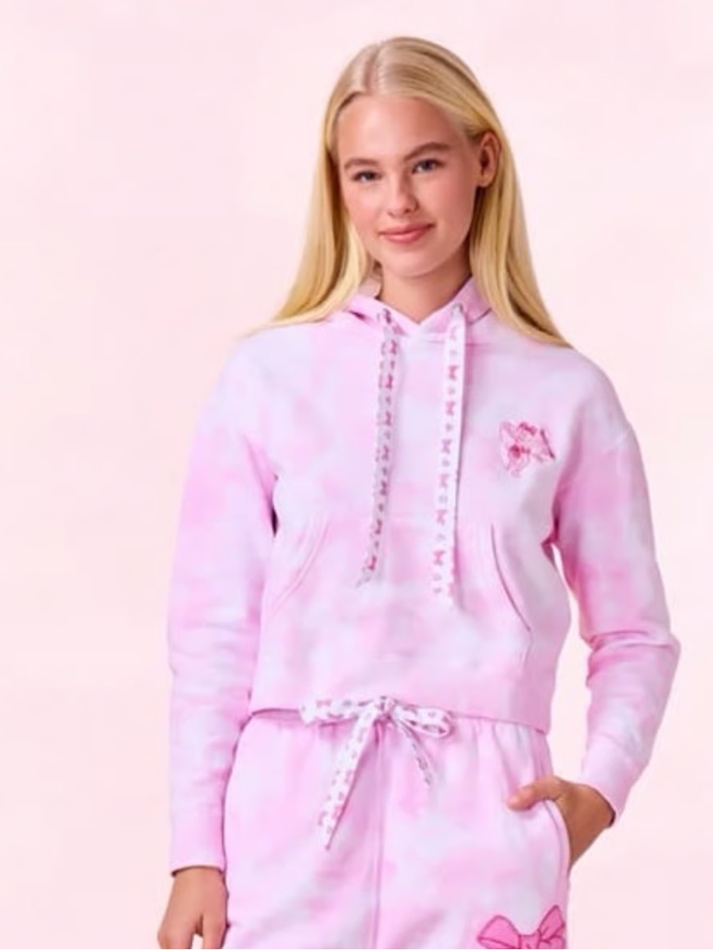 Roller rabbit X Love Shack Fancy Disco Bow Cropped Hoodie  Sz XXS